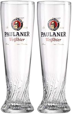 Paulaner brewery wheat weißbier signature verre à spirale 0,5l - lot de 2g