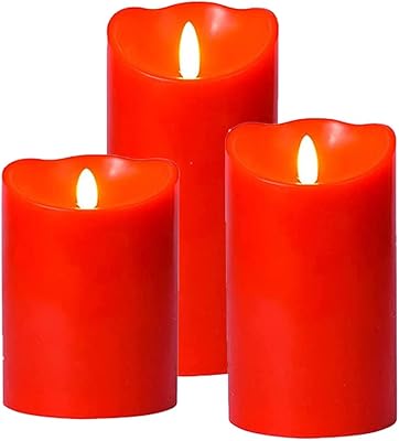 Bougies sans flamme knaison [paquet de 3] fonctionnant à piles avec un design