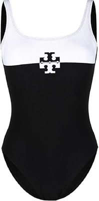 Maillot de bain une pièce color block noir et blanc pour femme