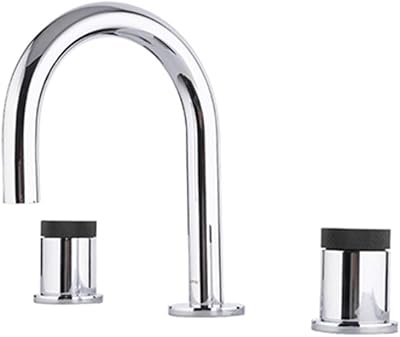 Robinet de baignoire chromé en laiton à double poignée mitigeur de lavabo