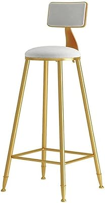 Chaise haute moderne, tabouret de bar, siège rond en velours, dossier rembourré, comptoir