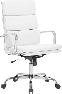 Chaise de bureau landsen en cuir à dossier haut avec roulettes et accoudoirs