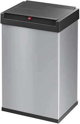 Hlo germany grande poubelle avec couvercle pivotant, 35 litres - argent - hlo-0840-121