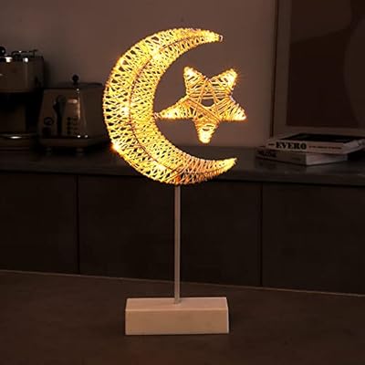 Lumières du ramadan décoration de table de l'aïd led en forme de croissant
