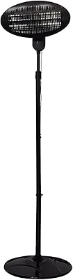 Chauffage électrique étanche à quartz pour terrasse et jardin 2000 watts - noir