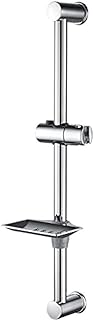 Barre de douche ibergriff m20802, barre coulissante murale avec porte-savon chromé réglable