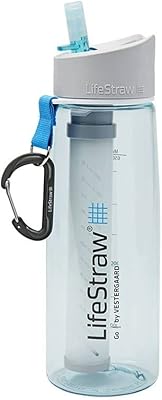 Bouteille de filtre à eau lifestra® go à 2 étapes avec paille filtrante