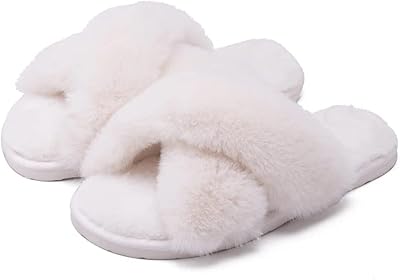 Pantoufles moelleuses à sangles croisées paris comfort pour femmes | pantoufles en fausse