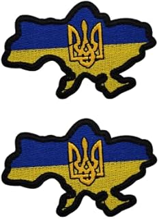 2 pièces ukraine carte drapeau brassard tactique patchs brodés insignes tactiques de moral