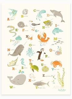Affiche d'art alphabet c archen studio 12" x 16" mer et rivage/unisexe