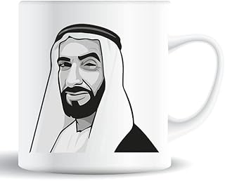 Tasse à café imprimée double face de haute qualité cheikh zayed pour cadeau