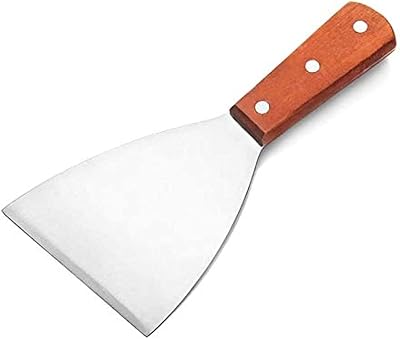 Grattoir à gril teppanyaki commercial en acier inoxydable de 20,3 x 10 cm