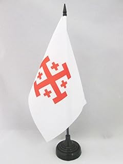 Az flag drapeau de table ordre du saint-sépulcre de jérusalem 12,5 x 20,3