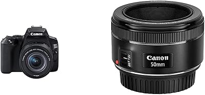 Kit d'objectif canon eos 250d 18-55 mm f/4-5.6 est stm + 50 mm