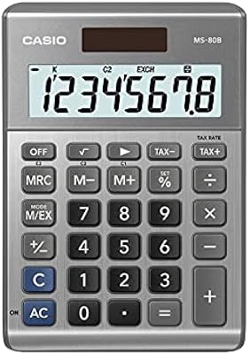 Calculatrice de bureau casio ms-80b à 8 chiffres argent