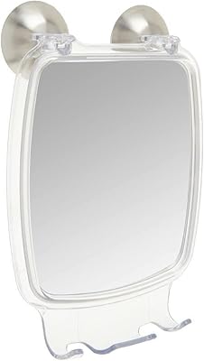 Miroir de rasage à ventouse idesign forma avec support de rasoir pour bain