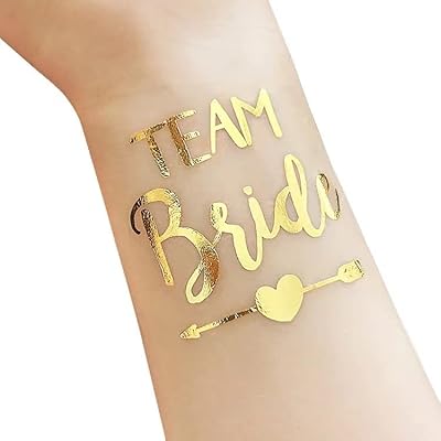 12 pièces tatouages ​​métalliques pour enterrement de vie de jeune fille et demoiselle