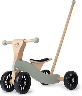 Voiture jouet en bois à quatre roues commande au pied kinderfeets avec bâton