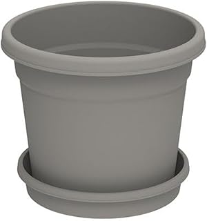 Pot de fleur rond cosmoplast avec plateau, capacité de 5 litres, taille 8