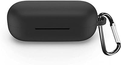 Coque de protection en silicone pour huawei free buds se avec porte-clés (noir)