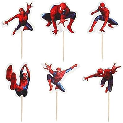 48 pièces de décoration de cupcakes superman pour enfants garçons, décoration de gâteau