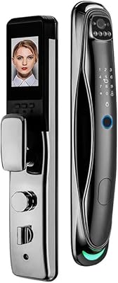 Serrure de porte intelligente élégante et avec technologie de reconnaissance faciale wi-fi