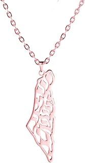 Collier pendentif en forme de carte de palestine, charmante chaîne palestinienne personnalisée, bijoux