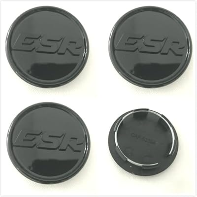 4pcs esr cs5 capuchon de moyeu de roue noir brillant cap-5339a