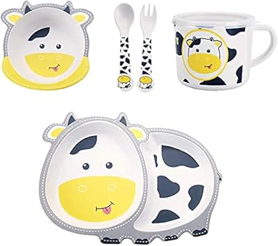 Ensemble de couverts pour enfants 5 pièces - assiettes, bol, tasse, cuillère