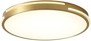 Lampe simple nordique plafonnier rond moderne à intensité variable led en cuivre