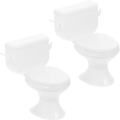 Toyvian 2 pièces maison de poupée toilettes farces pour meubles de maison