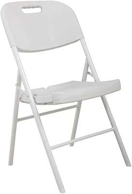 Chaise pliante d'extérieur en plastique yulan avec siège et dossier empilables pour intérieur