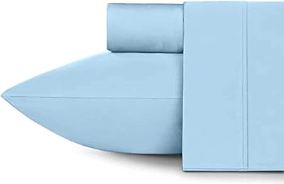Parure de lit tc 400 fils, coton, bleu, très grand lit - ensemble