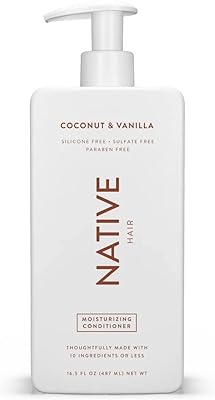 Après-shampooing végétalien hydratant natif à la noix de coco et à la vanille
