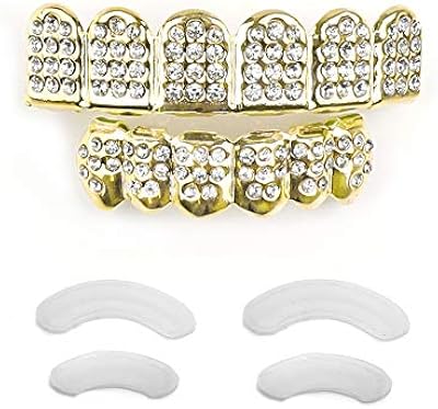 Ensemble de dents de grilles en or tsanli, grilles en diamant cz, grilles