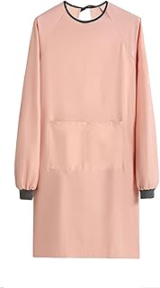 Tablier de cuisine de couleur unie avec poches, tablier imperméable unisexe à manches