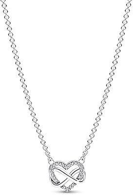 Collier infini obasoye en argent sterling avec chaîne en zircone cubique et pendentif