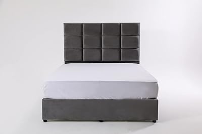 Lit double en velours olga de pan emirates home furniture, taille 140 ×