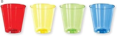 Gobelets jetables en plastique creative converting, 59 ml, rouge/jaune/vert/bleu