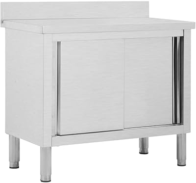 Table de travail fedexcel avec portes coulissantes, design hygiénique, table de travail