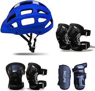Jaspo - casque, protège-coudes, protège-poignets, protège-genoux/coussin | ensemble d'équipement de protection pour le cyclisme,