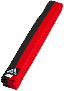 Ceinture adidas taekwondo half boom, longueur 260 cm, noir/rouge