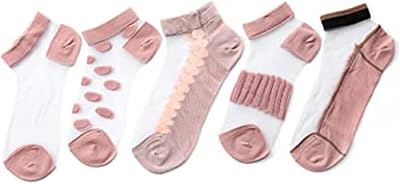 Chaussettes, bas en soie, chaussettes d'été en maille de soie, chaussettes roses transparentes