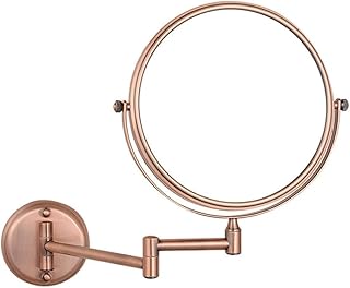 Miroir de maquillage double face yuegoo en bronze rouge, miroir de maquillage mural