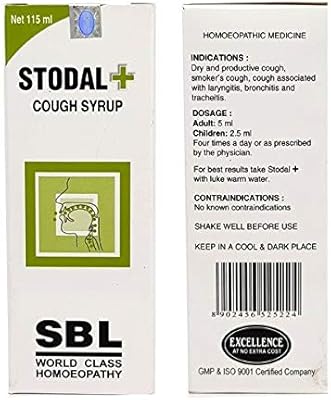 Sirop homéopathique sbl pour le traitement de la toux sèche allergique - 115