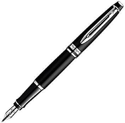 Stylo plume waterman expert, noir brillant avec garniture chromée, pointe fine, cartouche d'encre bleue et coffret cadeau. Diaytar : Le e-commerce qui respecte votre budget