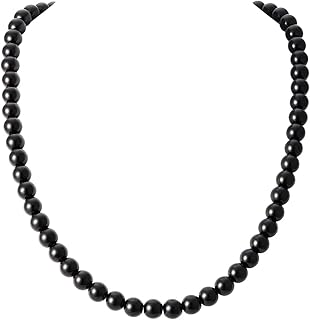 Collier de perles noires de 8 mm pour femmes bijoux rondes à la mode