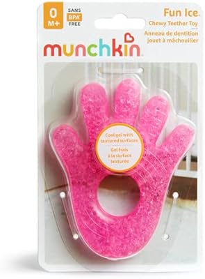 Anneau de dentition munchkin chewy ice paquet de 1 poignée rose