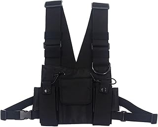 Coffre tactique sac à dos radio noir réglable gilet harnais avec ceinture