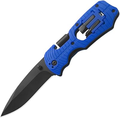 Couteau pliant bleu avec tournevis 7 en 1 couteau de poche